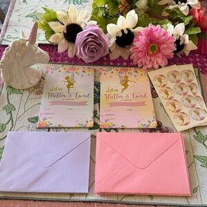 Fairy Birthday Invitation Set with Envelopes & Stickers Set 15